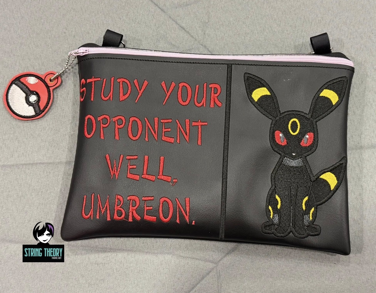 Split Front Chibi Umbreon Fully Lined ITH Zip Bag Machine Embroidery Design