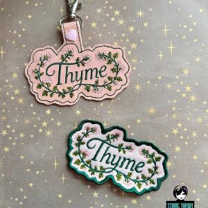 Practical Magic - Thyme ITH fob patch Machine Embroidery Design