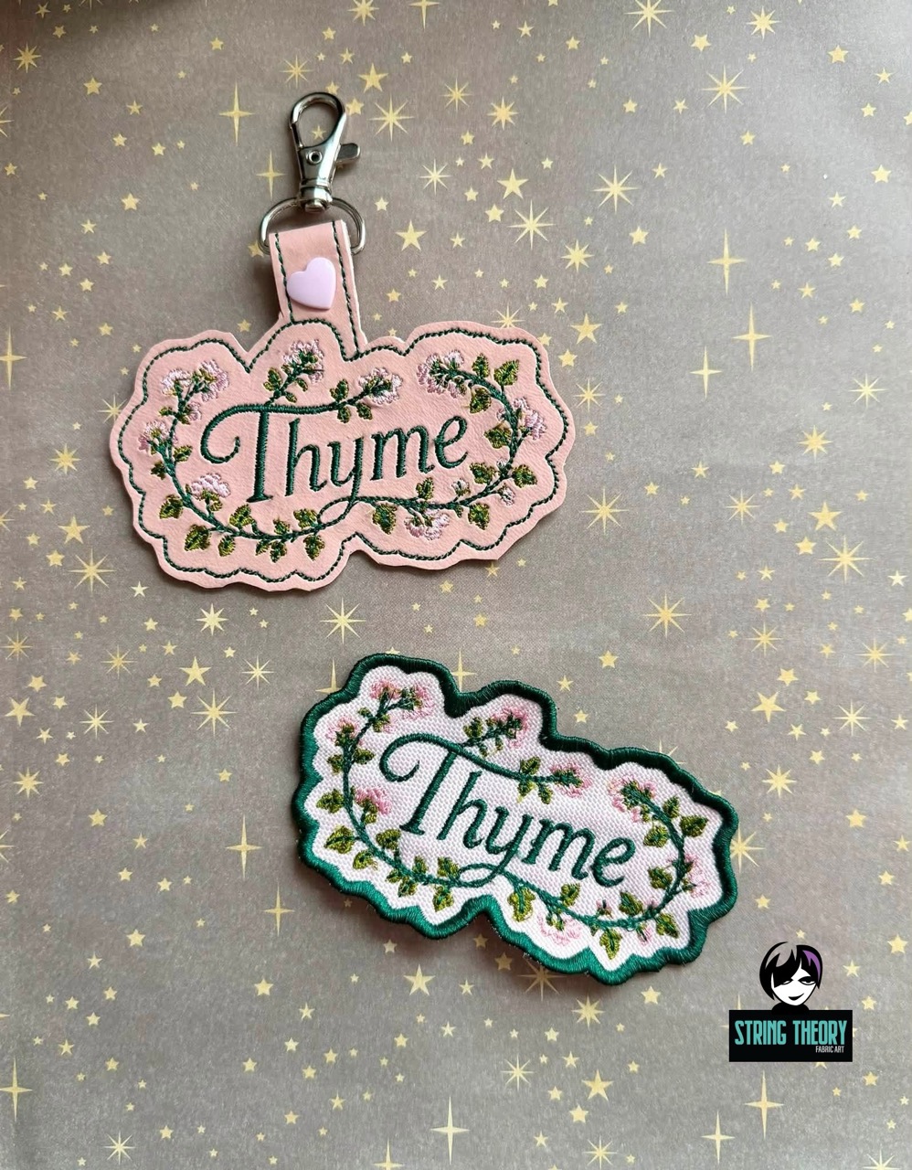 Practical Magic - Thyme ITH fob patch Machine Embroidery Design