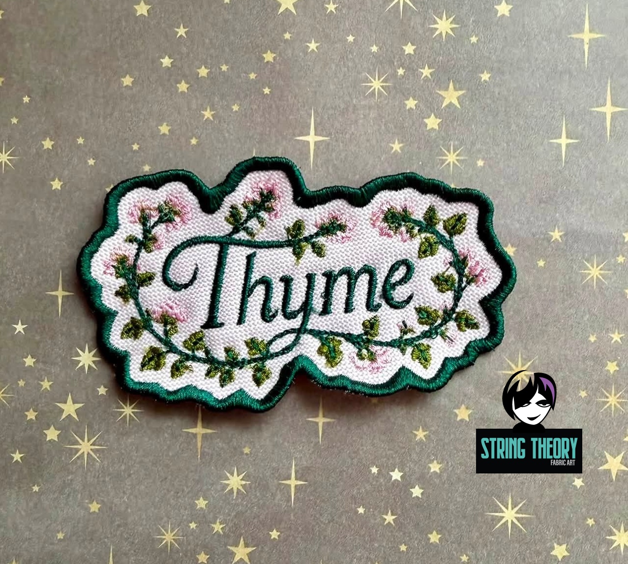 Practical Magic - Thyme ITH fob patch Machine Embroidery Design