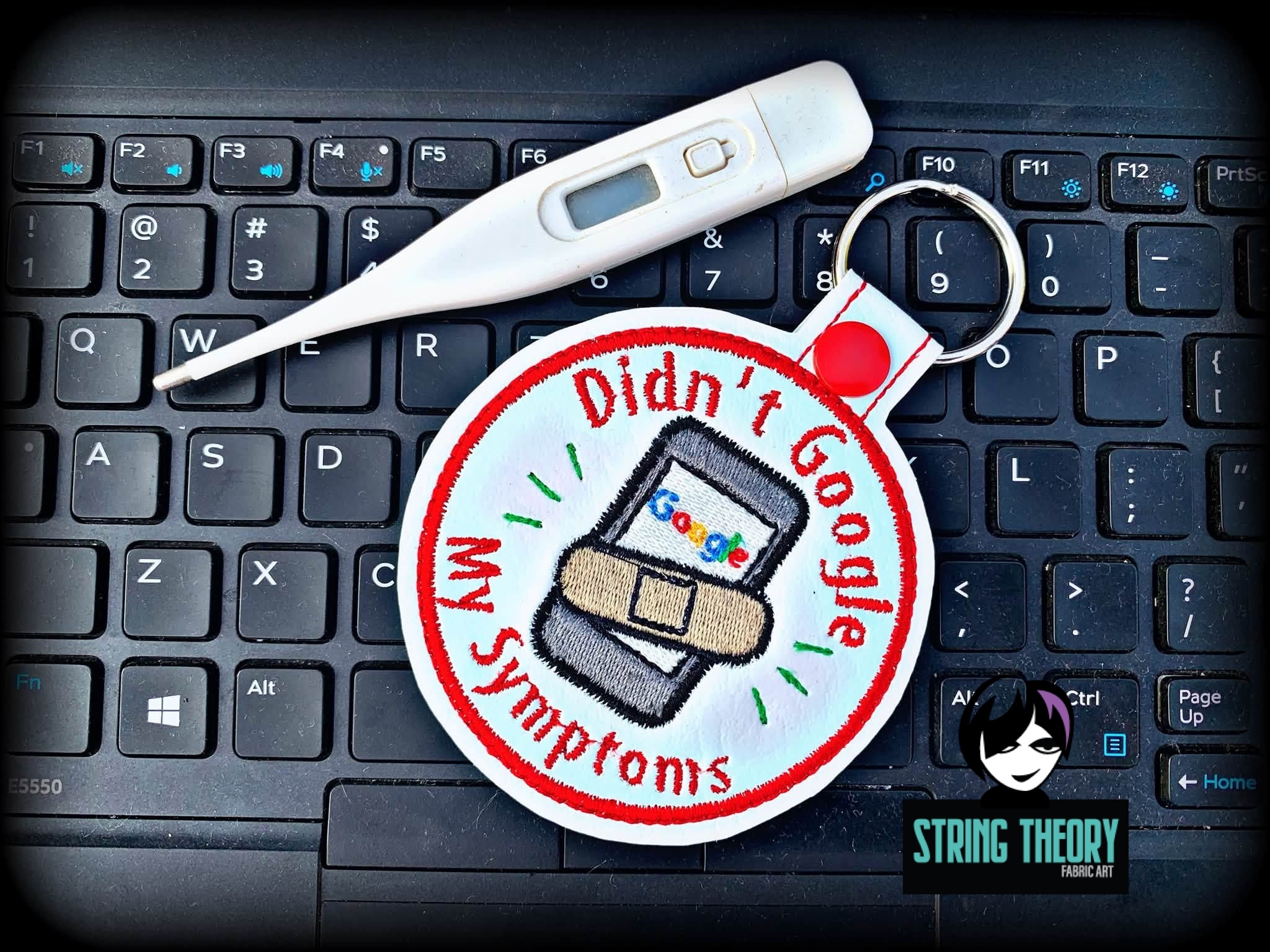 Adult Merit Badge Google My Symptoms ITH fob patch machine embroidery design