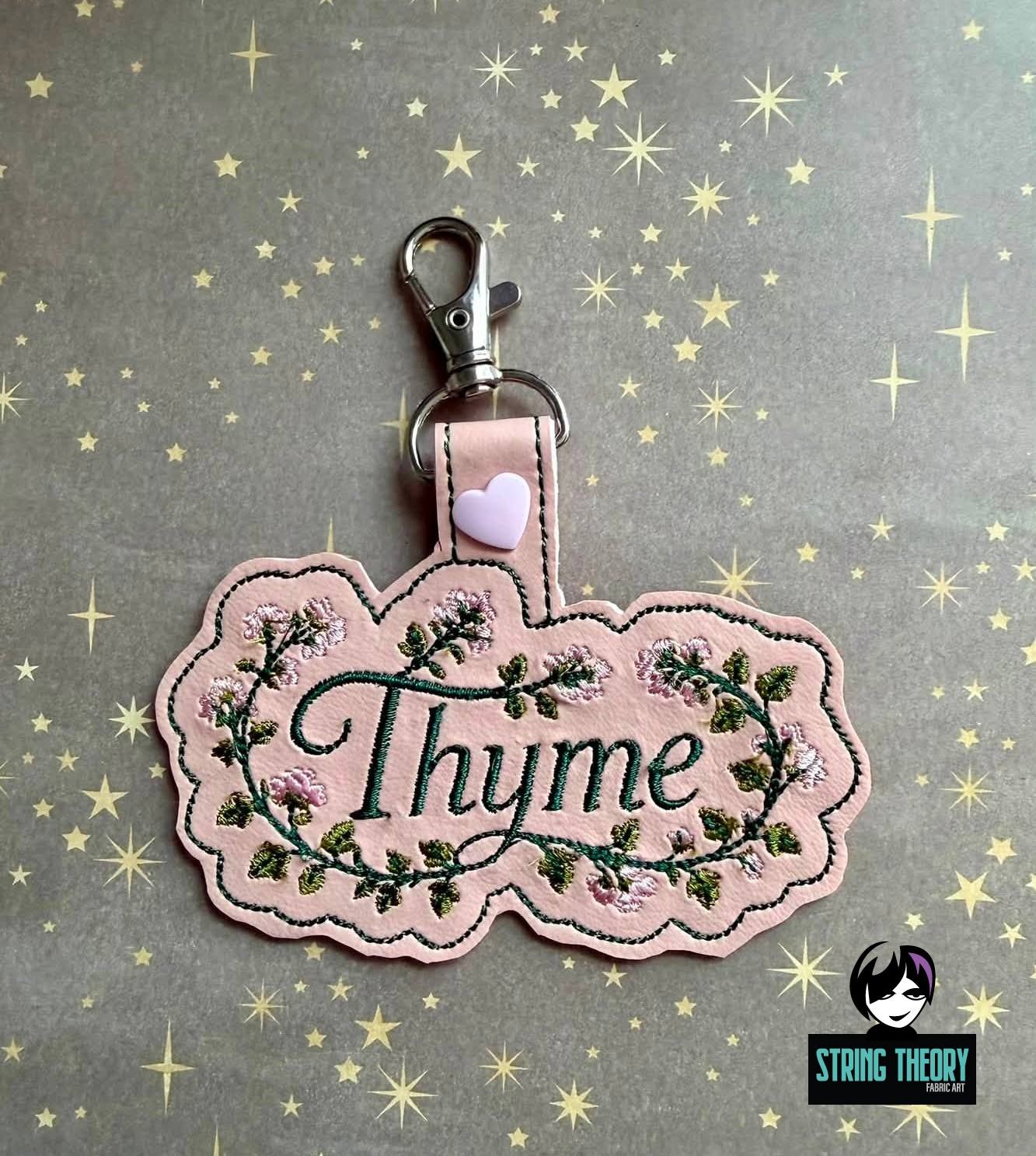 Practical Magic - Thyme ITH fob patch Machine Embroidery Design
