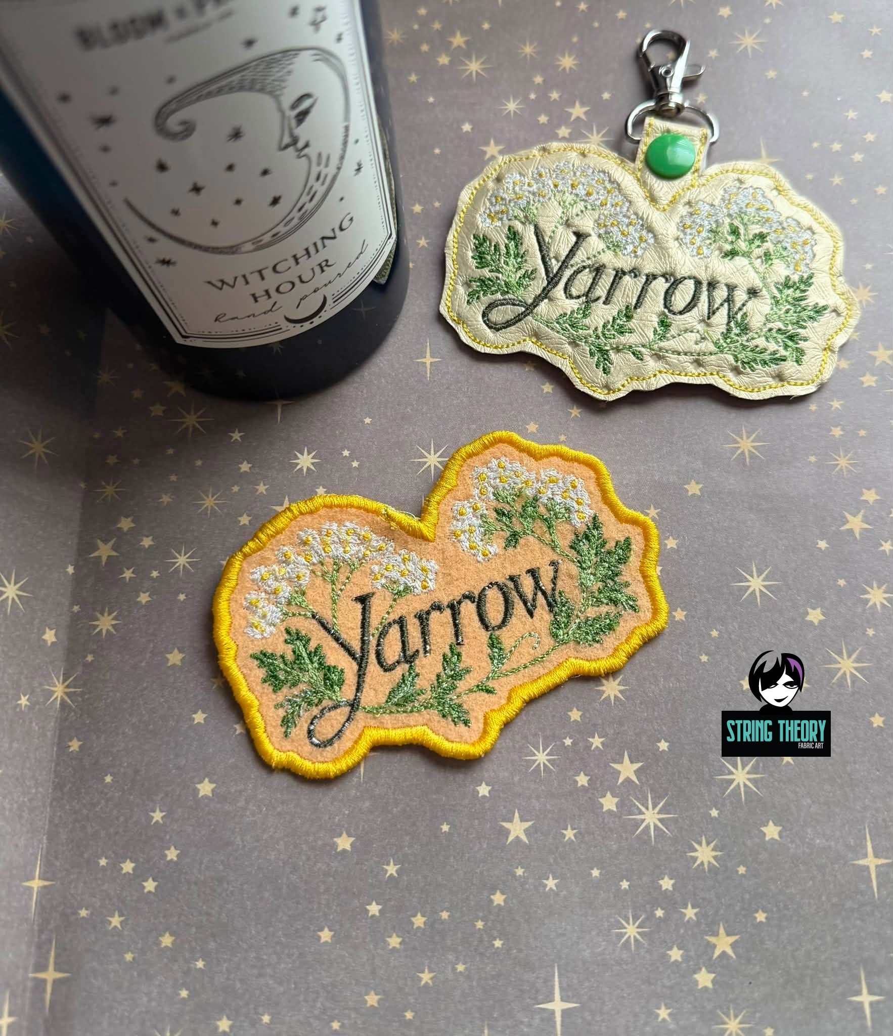 Practical Magic - Yarrow ITH fob patch Machine Embroidery Design
