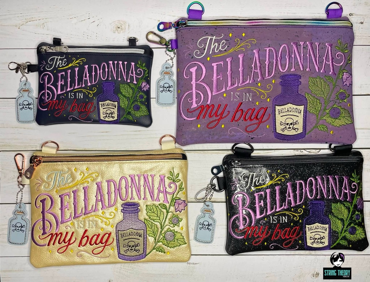 Practical Magic Belladonna ITH Zip Bag Machine Embroidery