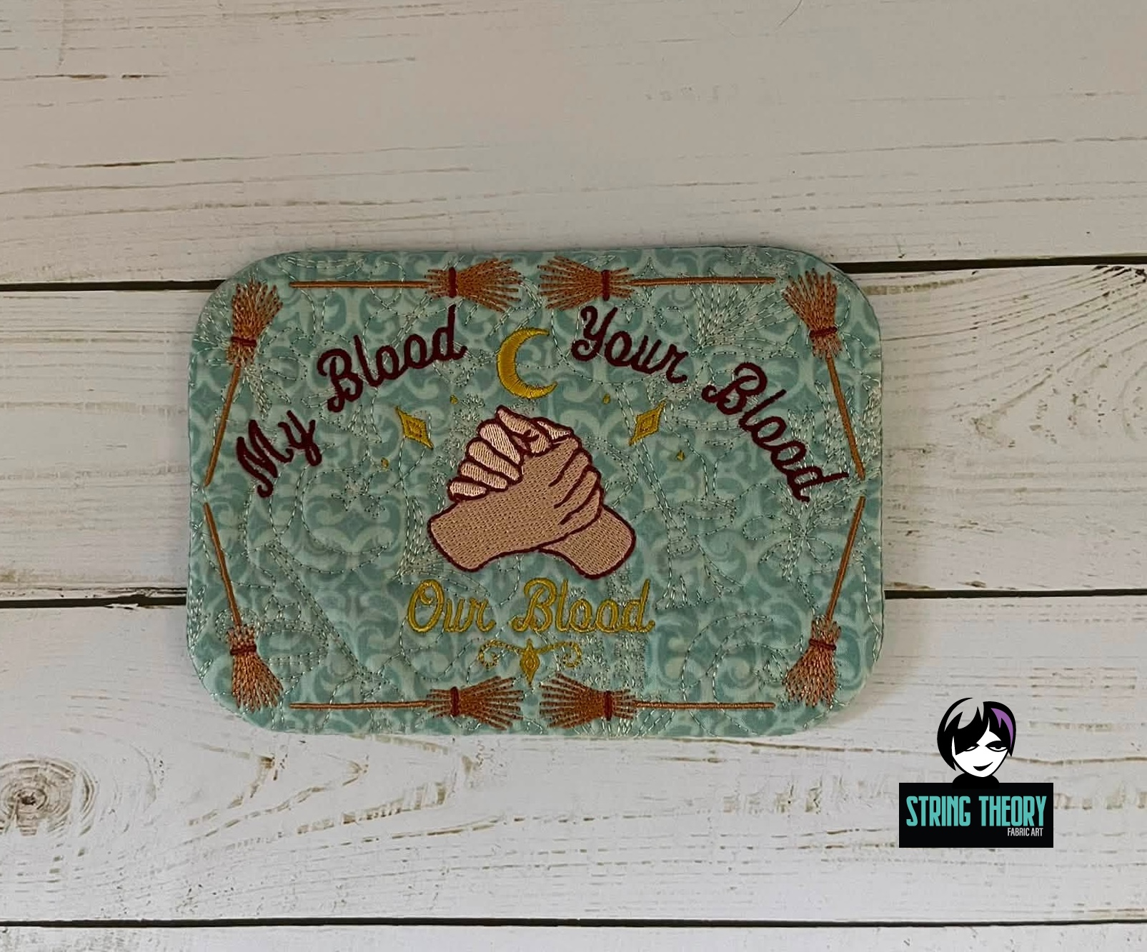 Practical Magic - Our Blood ITH Mug Rug Machine embroidery design