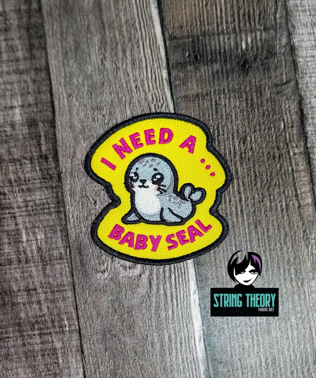DCC I Need a Baby Seal fob patch ITH Machine Embroidery