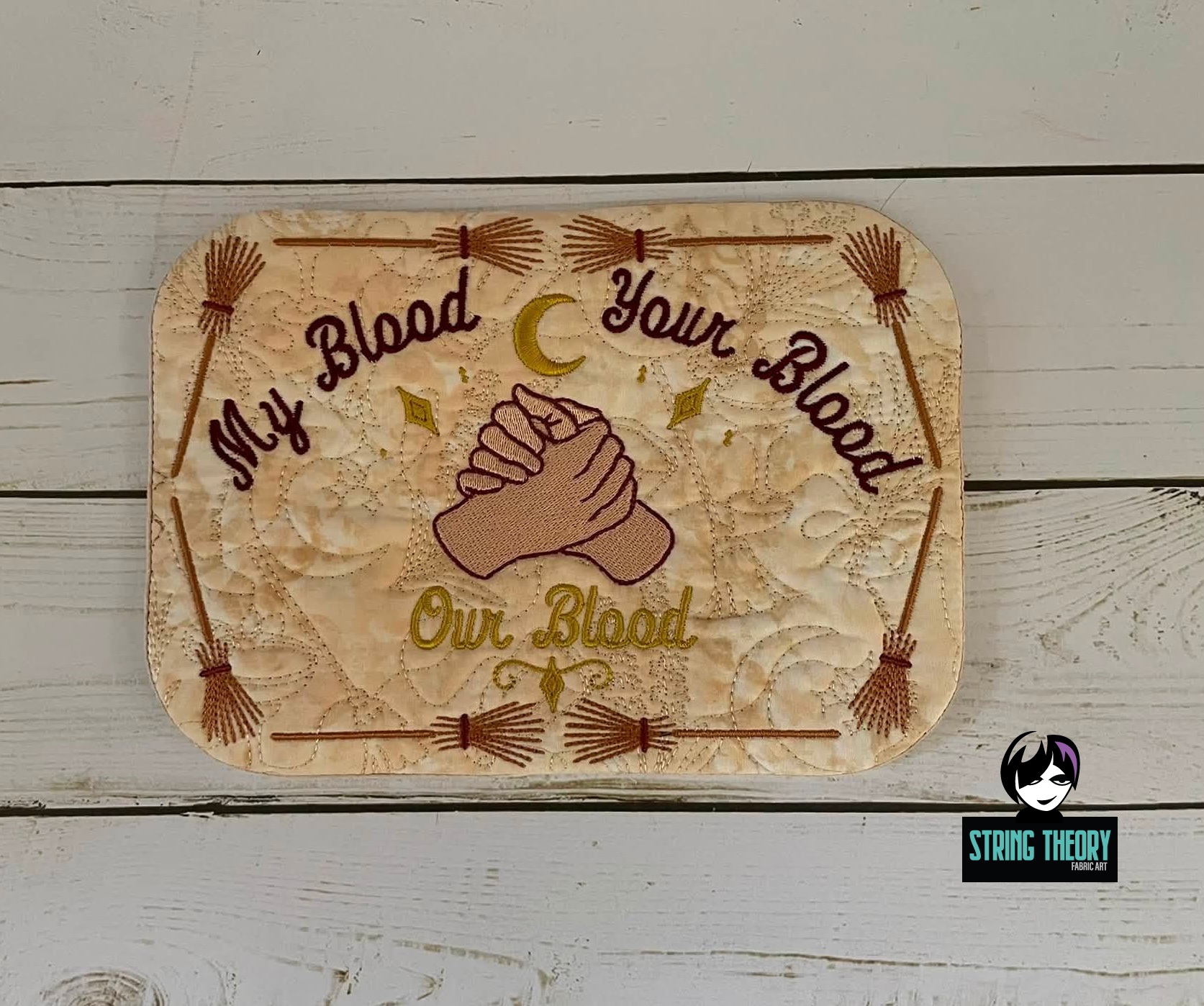 Practical Magic - Our Blood ITH Mug Rug Machine embroidery design