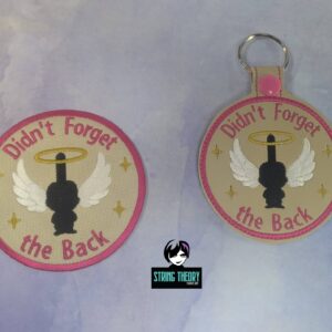 Adult Crafter Didn't Forget the Back ITH fob patch machine embroidery design