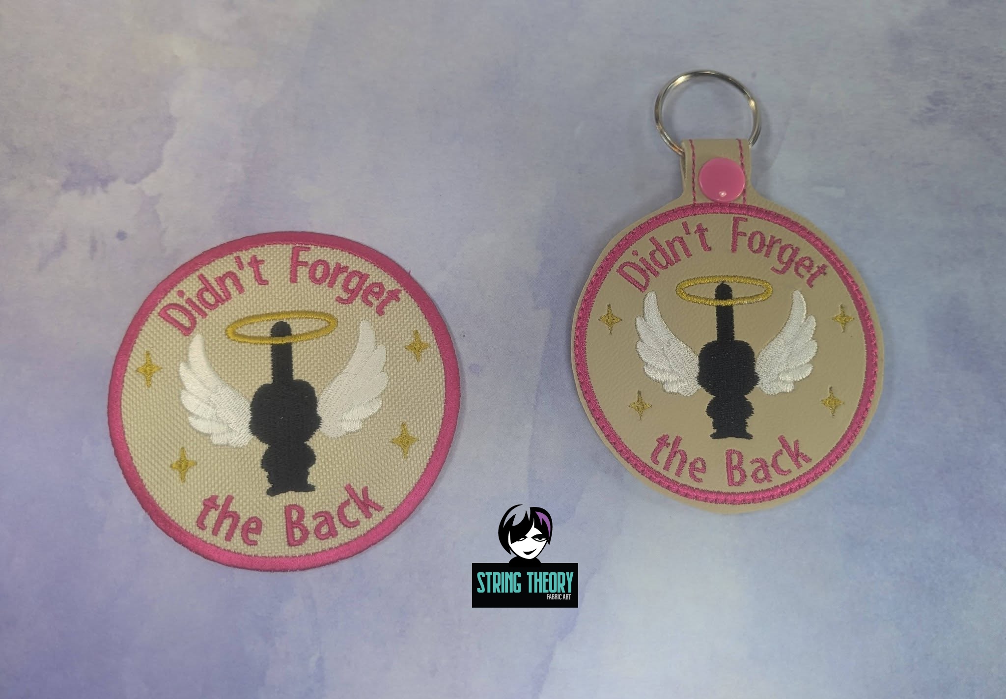 Adult Crafter Didn't Forget the Back ITH fob patch machine embroidery design