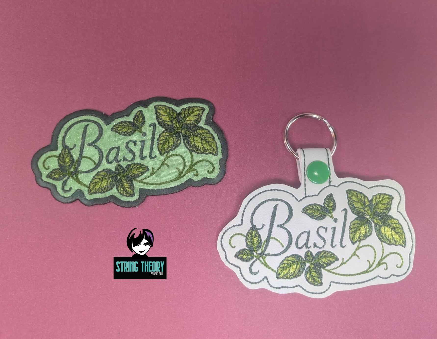 Practical Magic - Basil ITH fob patch Machine Embroidery Design