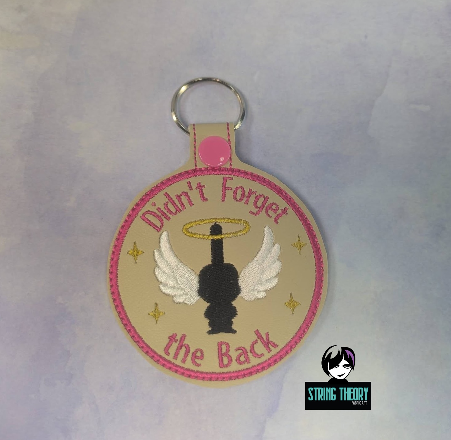 Adult Crafter Didn't Forget the Back ITH fob patch machine embroidery design