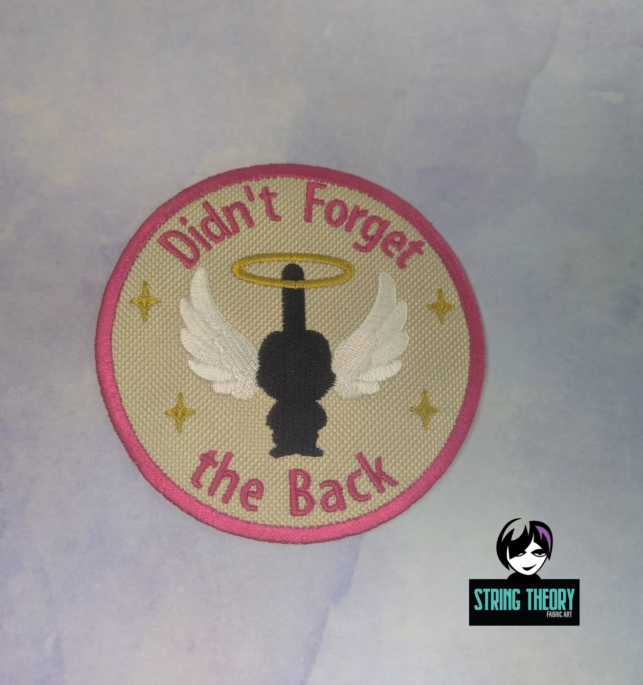 Adult Crafter Didn't Forget the Back ITH fob patch machine embroidery design