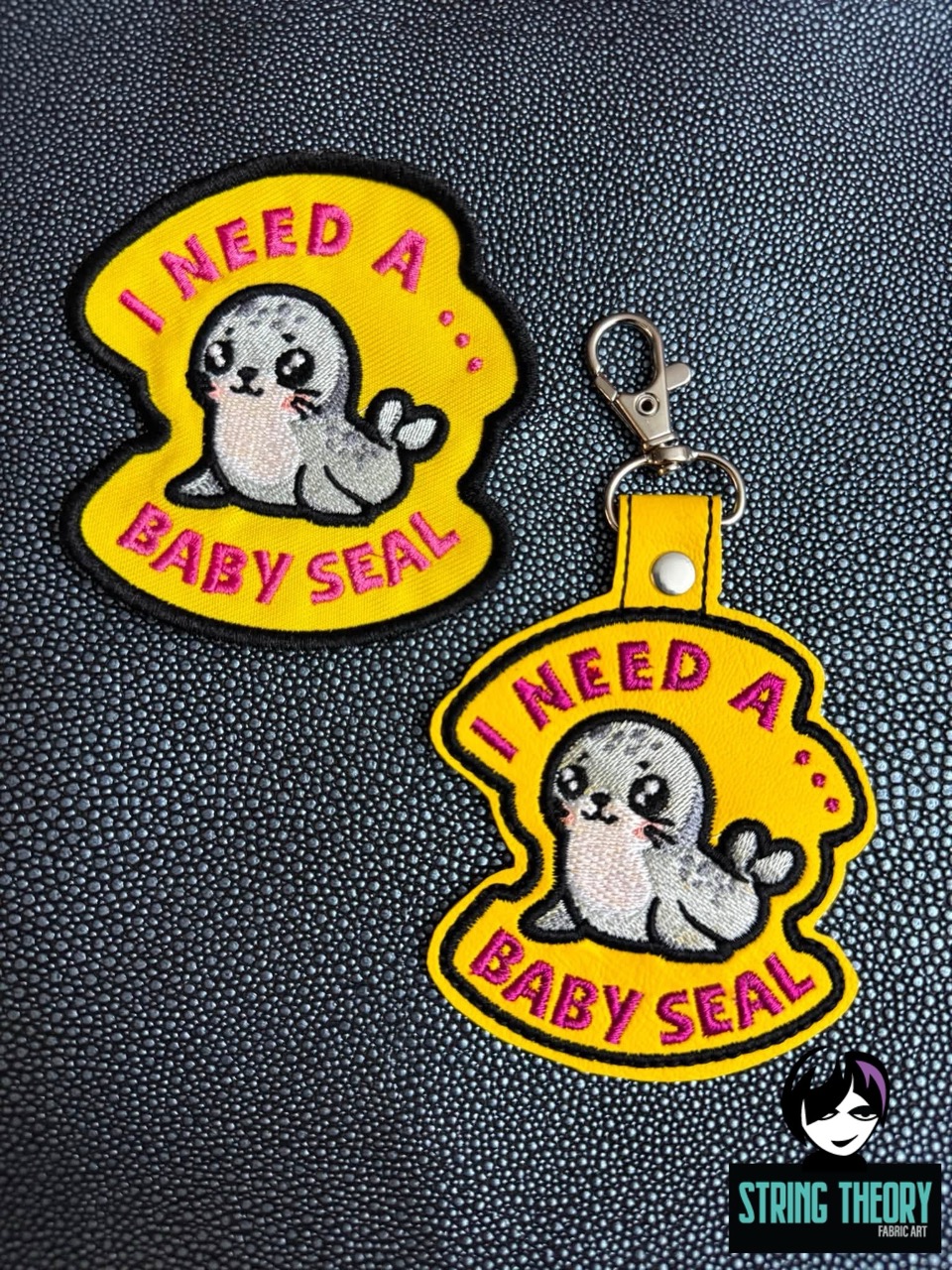 DCC I Need a Baby Seal fob patch ITH Machine Embroidery
