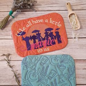 Practical Magic - A Little Witch ITH Mug Rug Embroidery Design