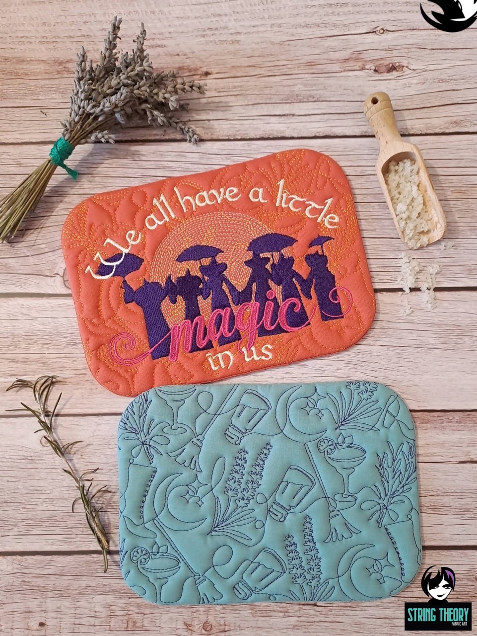 Practical Magic - A Little Witch ITH Mug Rug Embroidery Design