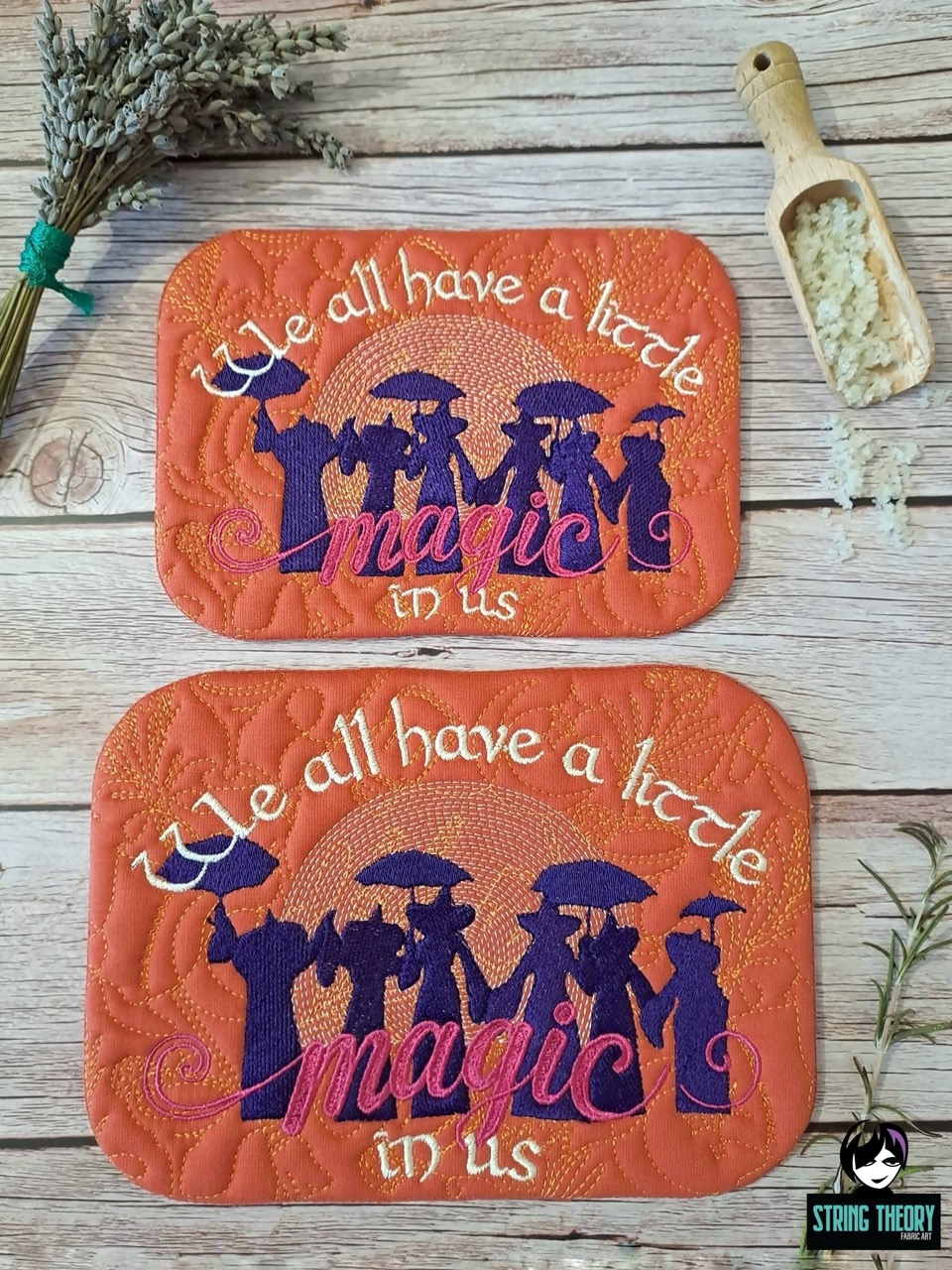 Practical Magic - A Little Witch ITH Mug Rug Embroidery Design