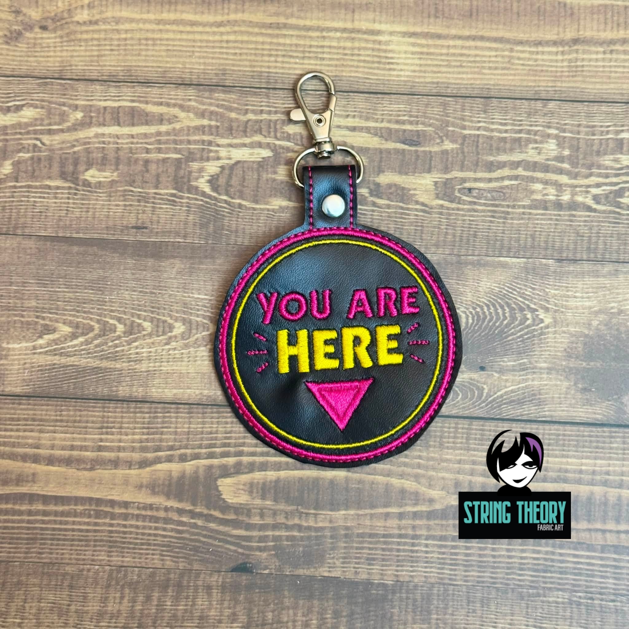 DCC You Are Here fob patch ITH Machine Embroidery Design