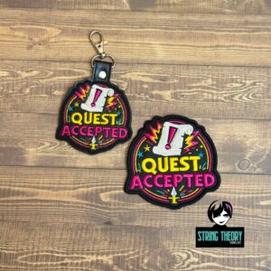 DCC Quest Accepted fob patch ITH Machine Embroidery Design