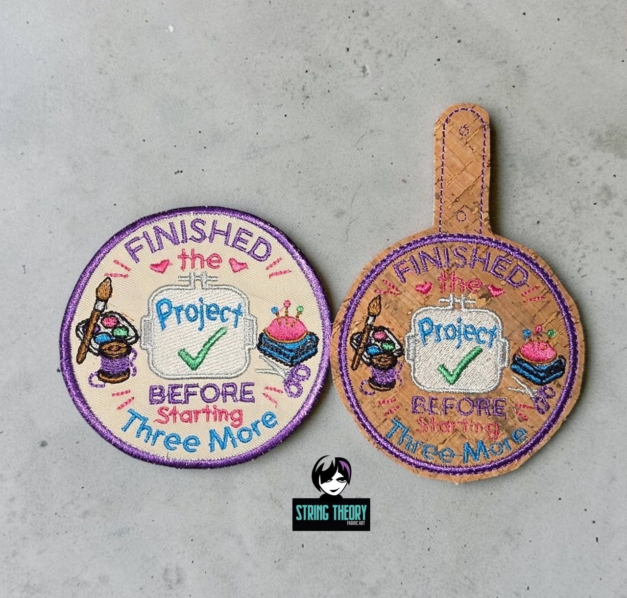 Adult Crafter Finished the Project ITH fob patch machine embroidery design