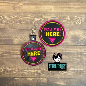 DCC You Are Here fob patch ITH Machine Embroidery Design