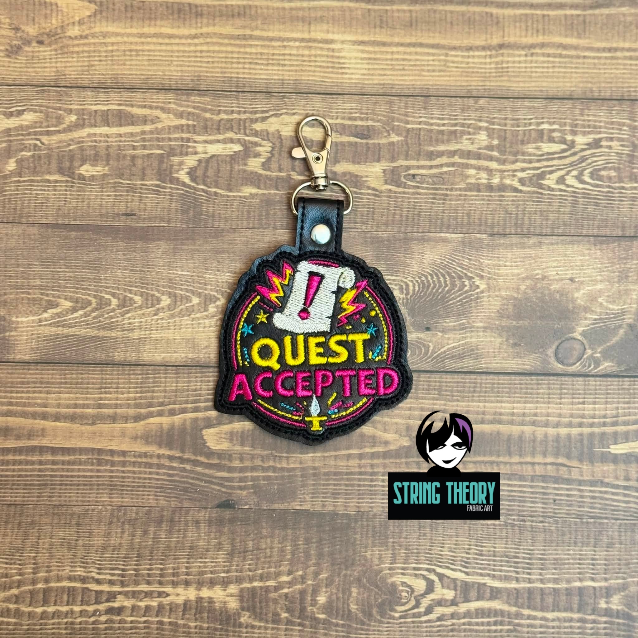 DCC Quest Accepted fob patch ITH Machine Embroidery Design