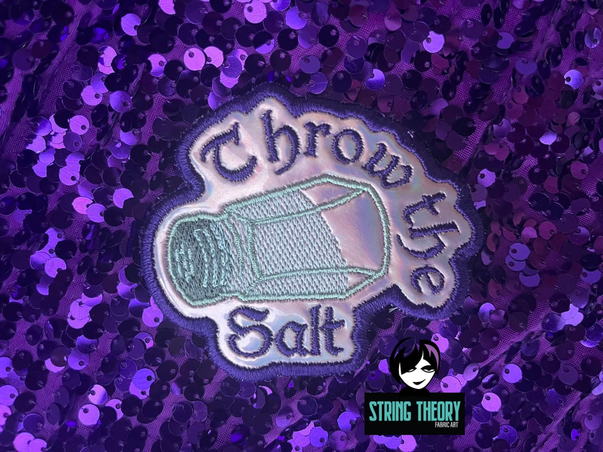 Practical Magic - Throw the Salt patch fob ITH Machine Embroidery Design