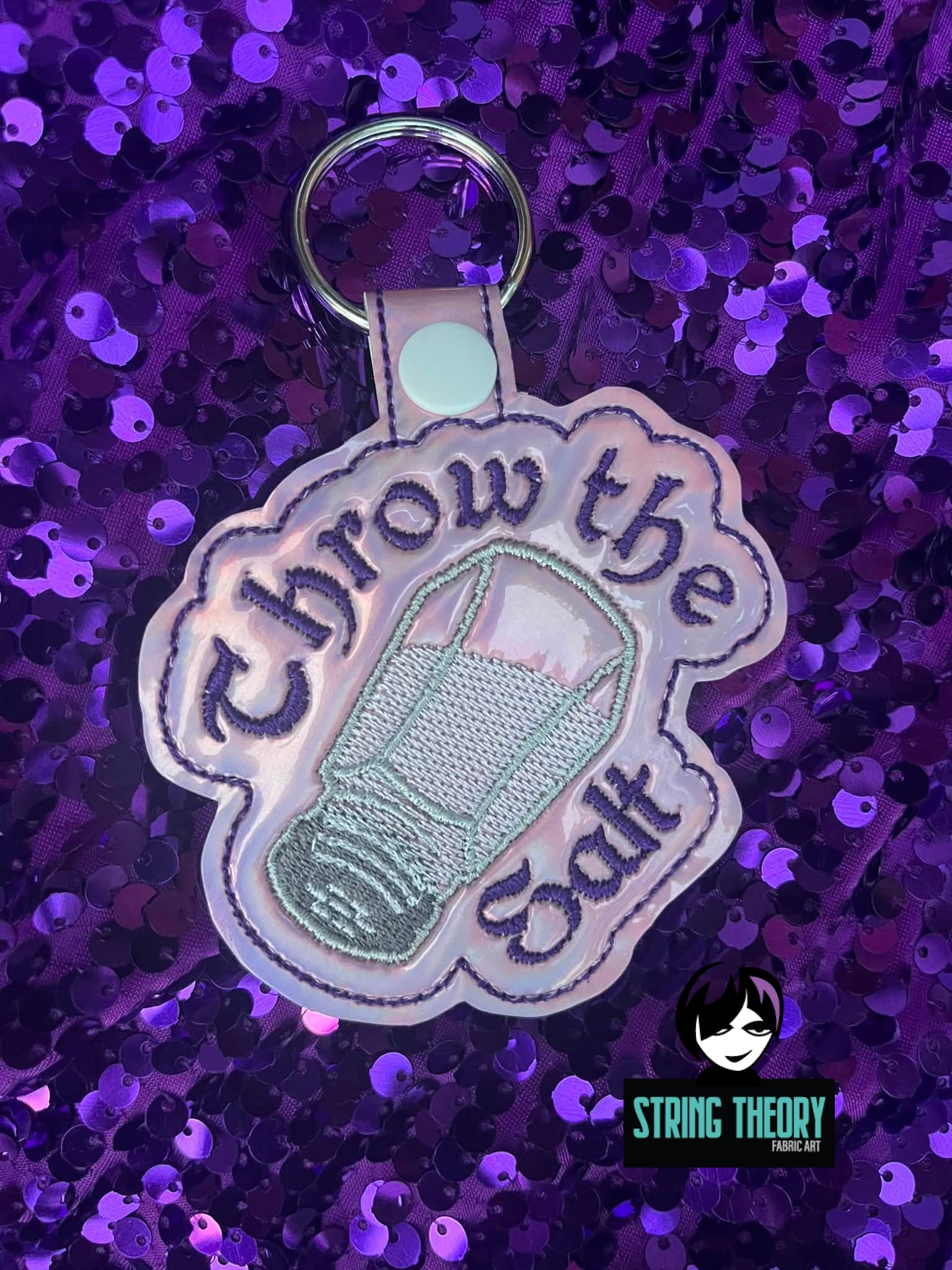 Practical Magic - Throw the Salt patch fob ITH Machine Embroidery Design