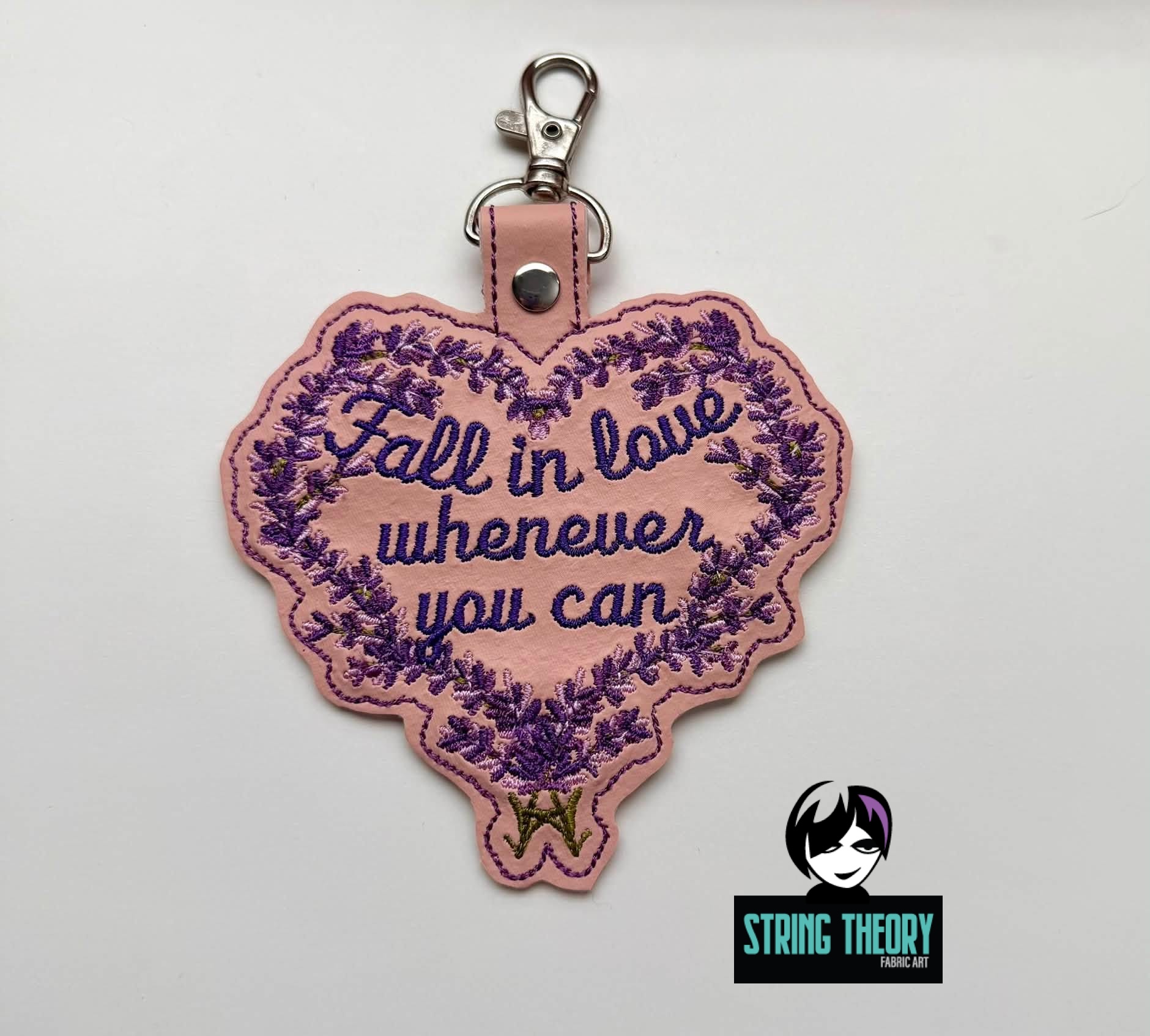Practical Magic - Fall in Love patch fob ITH Machine Embroidery Design