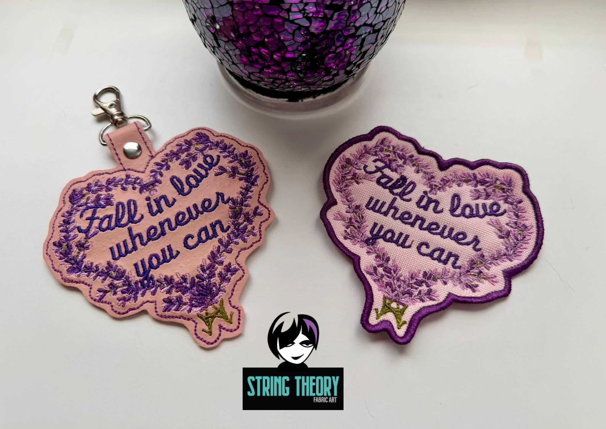 Practical Magic - Fall in Love patch fob ITH Machine Embroidery Design