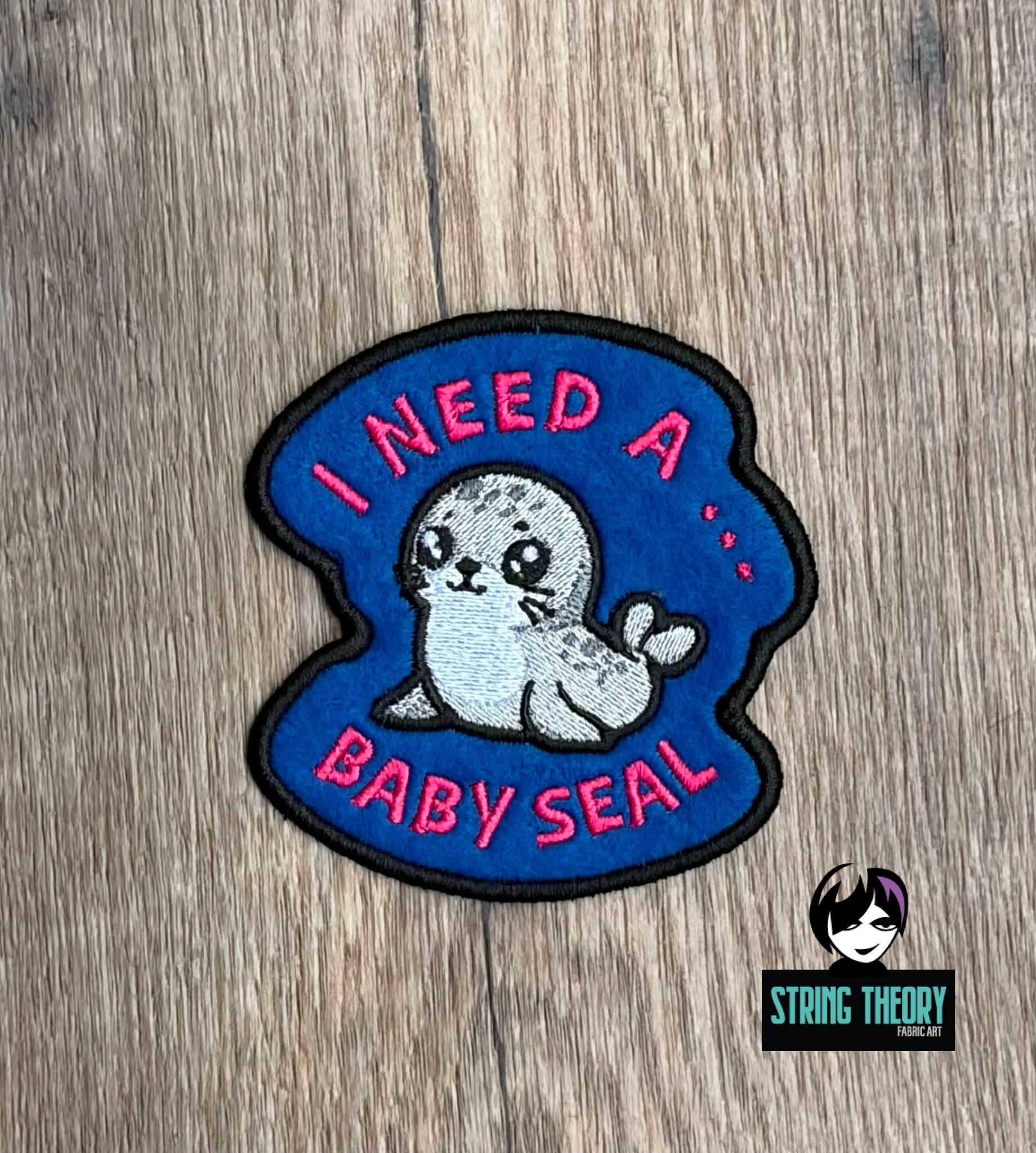 DCC I Need a Baby Seal fob patch ITH Machine Embroidery