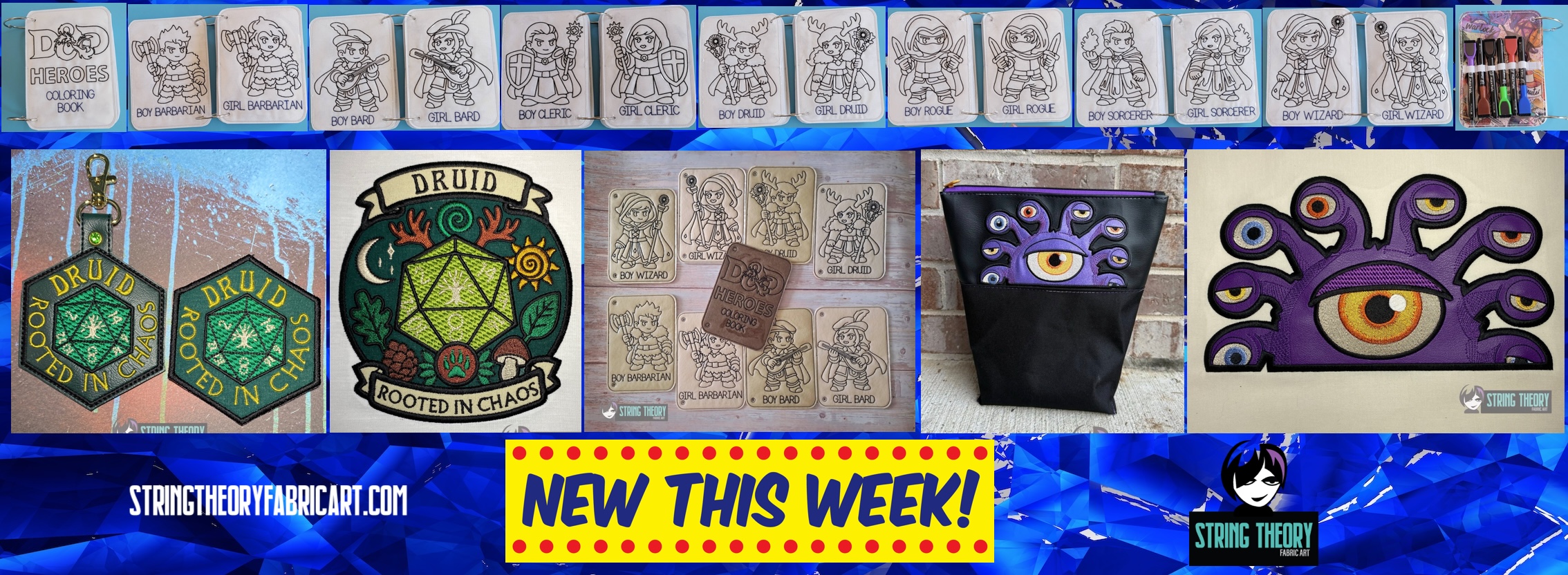 String Theory Fabric Art Machine Embroidery patterns - Dungeons & Dragons Drop 7