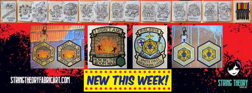 String Theory Fabric Art Machine Embroidery patterns - Dungeons & Dragons Drop 8