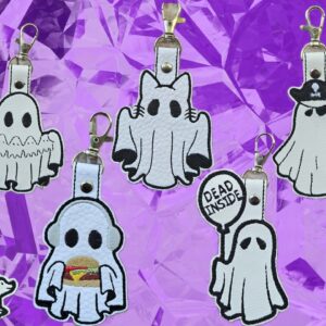 Ghost fob set machine embroidery bundle
