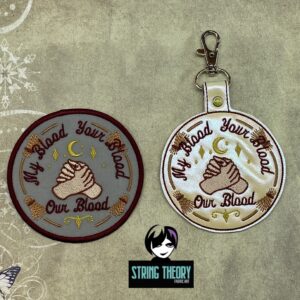 Practical Magic - Our Blood patch fob ITH Machine Embroidery Design