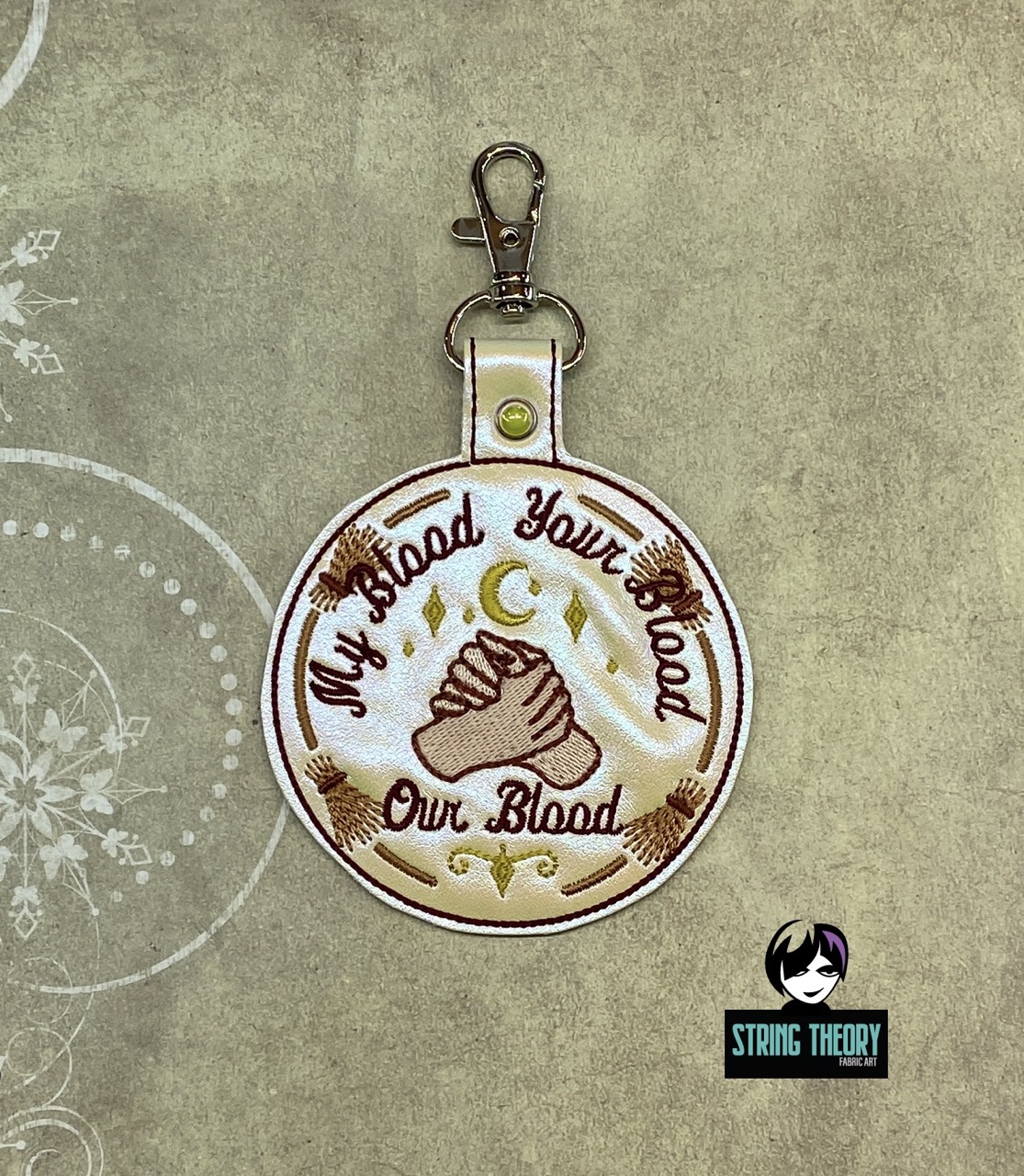 Practical Magic - Our Blood patch fob ITH Machine Embroidery Design
