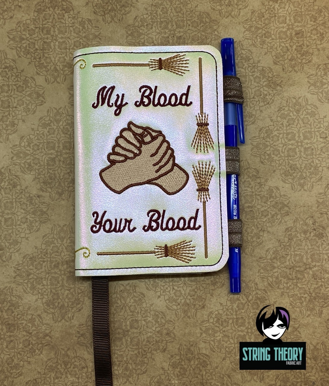Practical Magic - My blood, your blood, our blood notebook cover ITH machine embroidery design