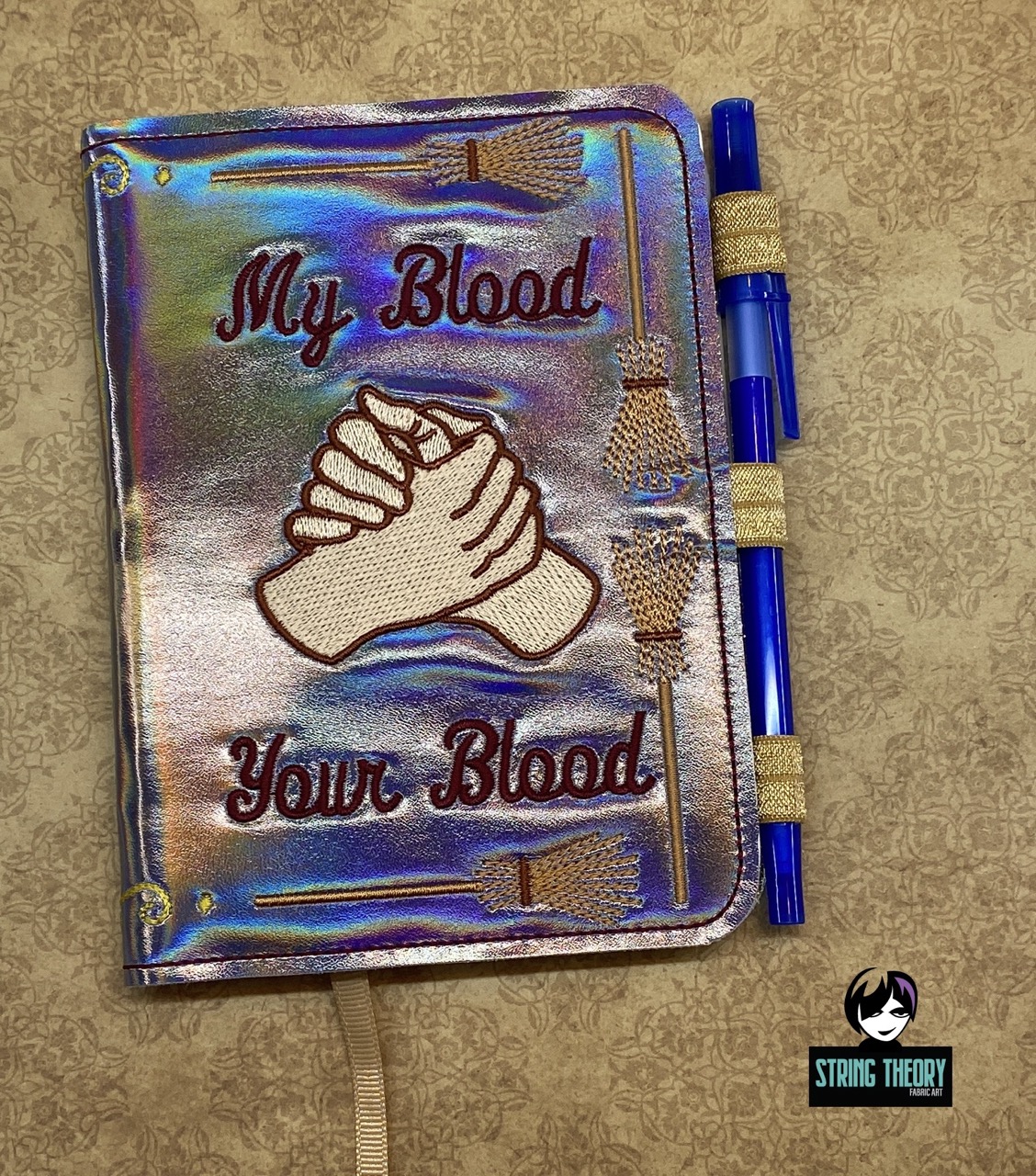 Practical Magic - My blood, your blood, our blood notebook cover ITH machine embroidery design