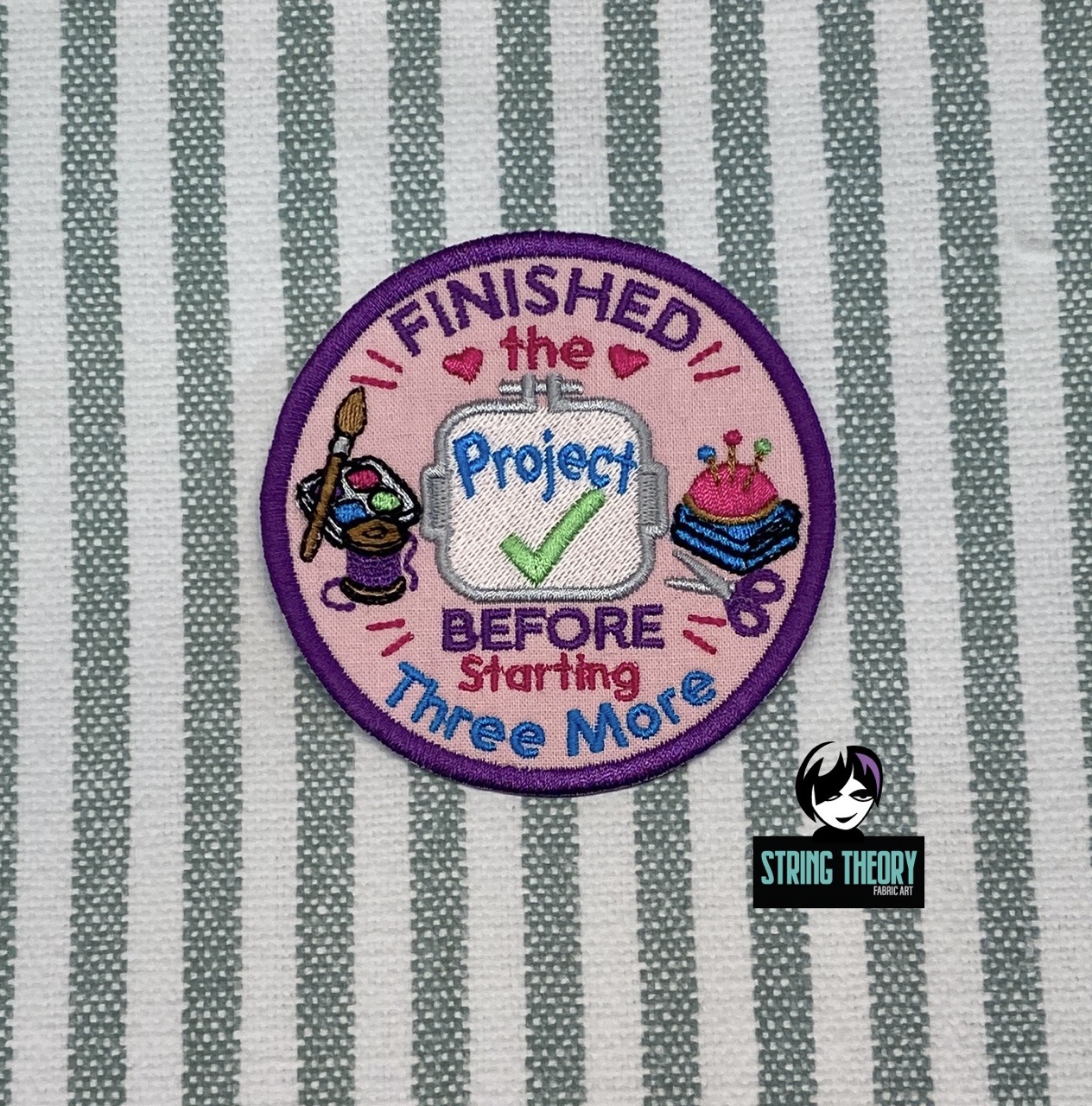Adult Crafter Finished the Project ITH fob patch machine embroidery design