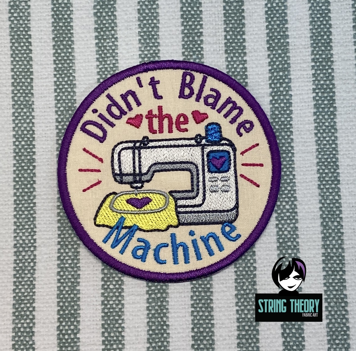 Adult Crafter Didn't Blame the Machine ITH fob patch machine embroidery design