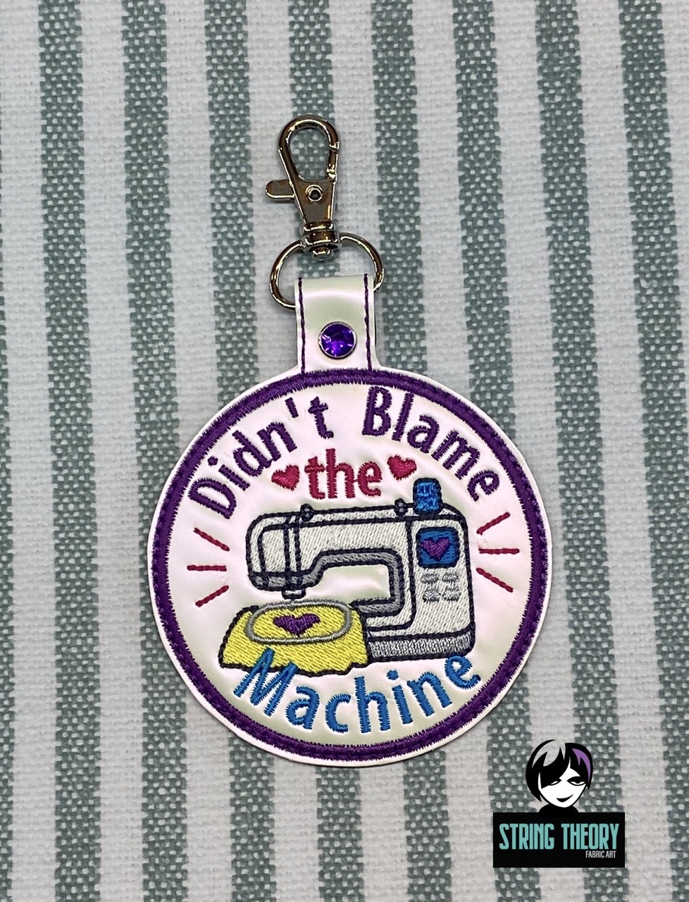 Adult Crafter Didn't Blame the Machine ITH fob patch machine embroidery design