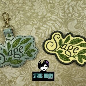Practical Magic - Sage ITH fob patch Machine Embroidery Design
