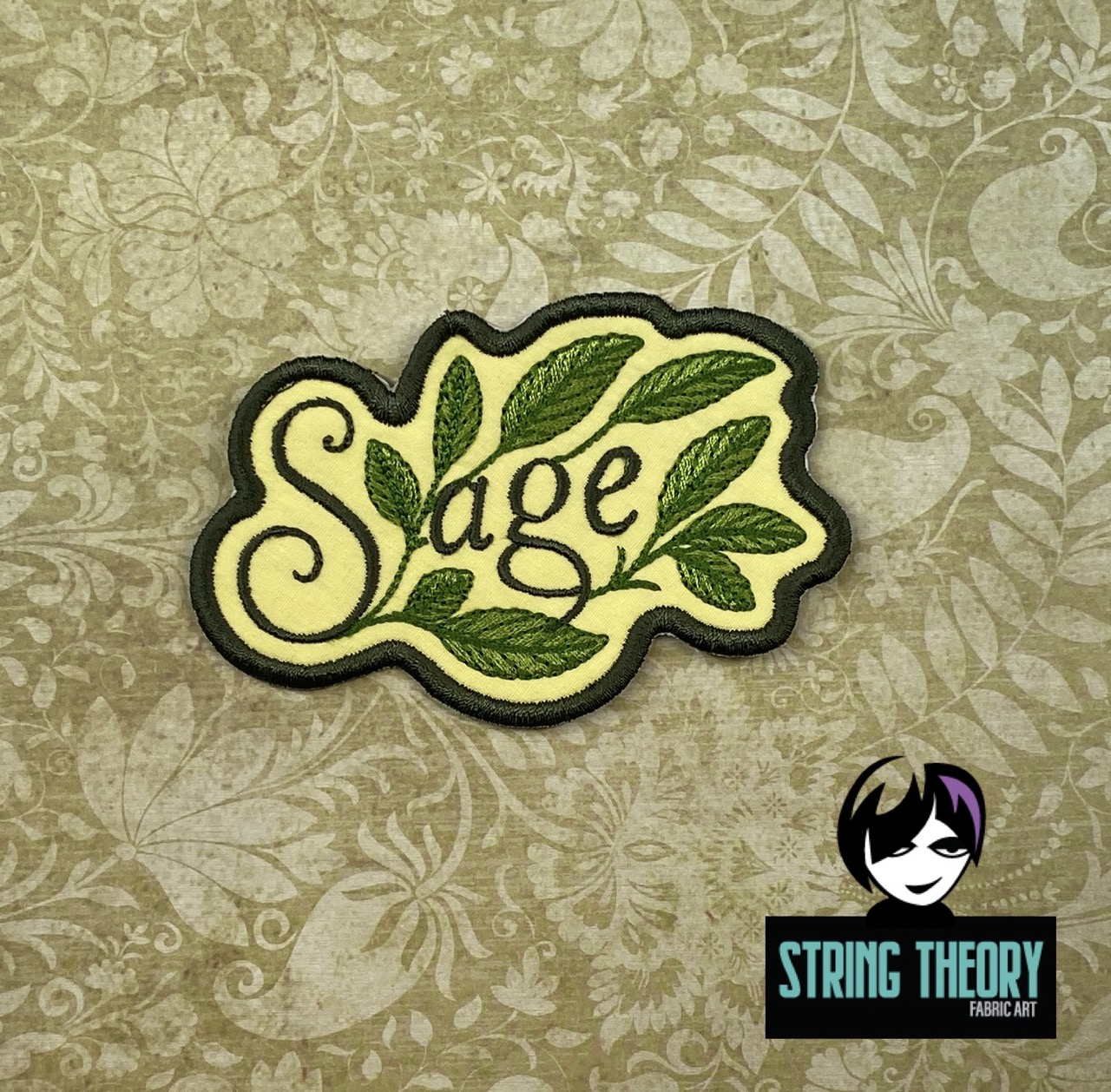 Practical Magic - Sage ITH fob patch Machine Embroidery Design