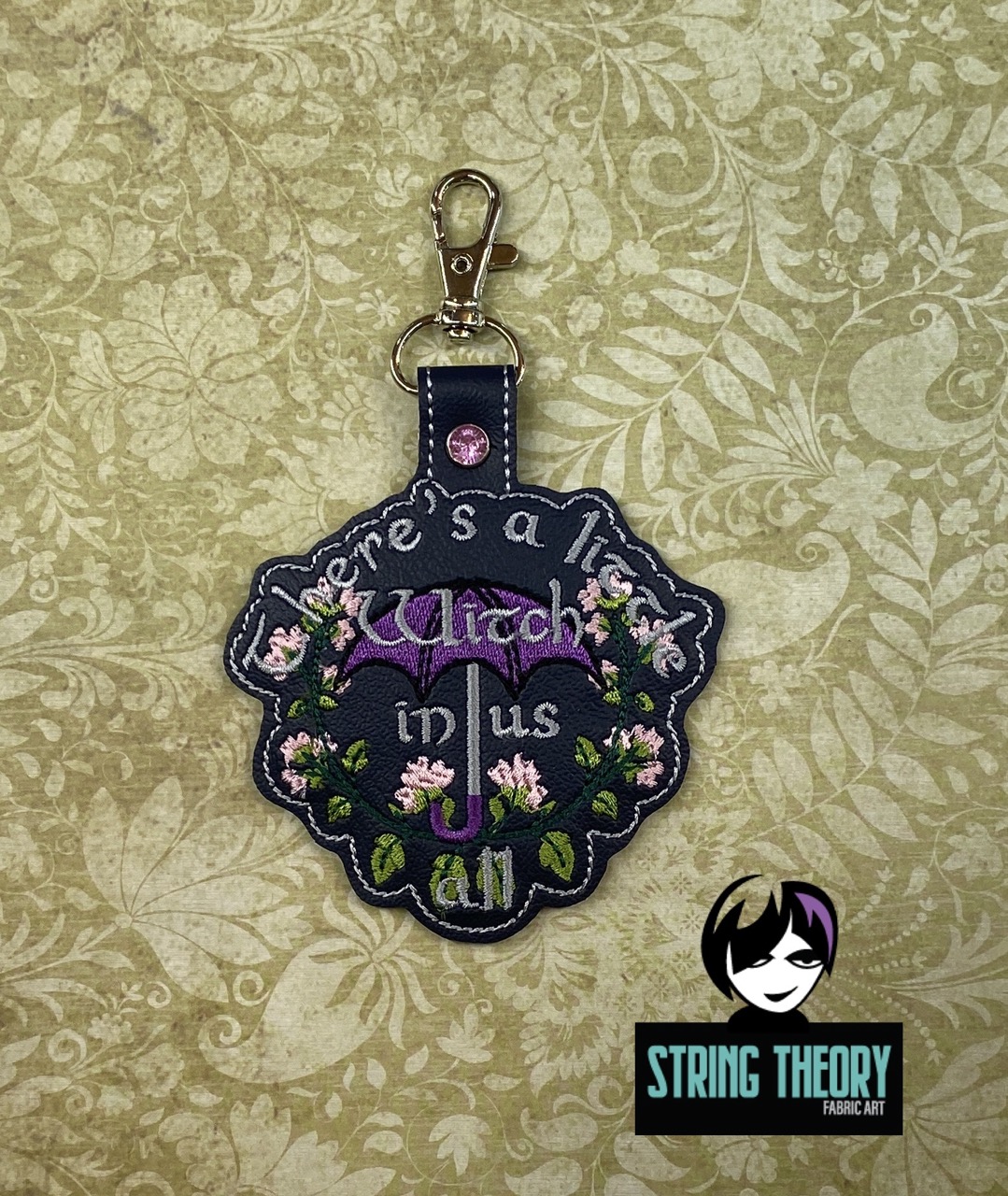 Practical Magic - A Little Witch in Us All patch fob ITH Machine Embroidery Design