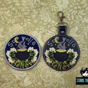 Practical Magic - Stir Well & Believe patch fob ITH Machine Embroidery Design