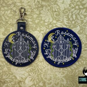 Practical Magic - Rosemary Garden Gate patch fob ITH Machine Embroidery Design