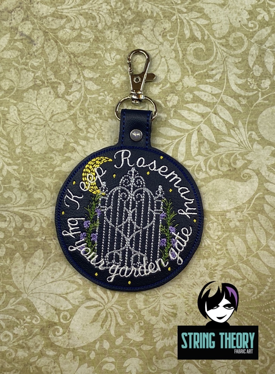 Practical Magic - Rosemary Garden Gate patch fob ITH Machine Embroidery Design