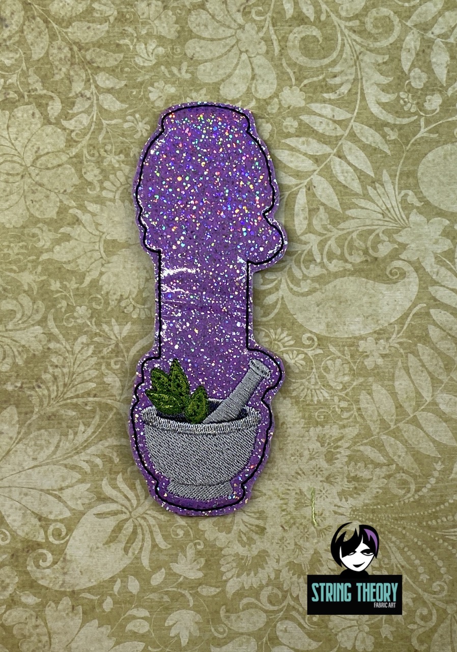 Practical Magic Mortar & Pestle Magnetic Bookmark ITH Machine Embroidery Design