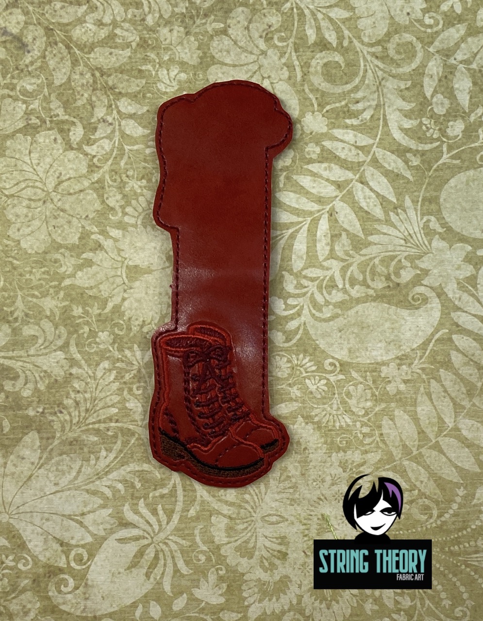 Practical Magic Red Boots Magnetic Bookmark ITH Machine Embroidery Design