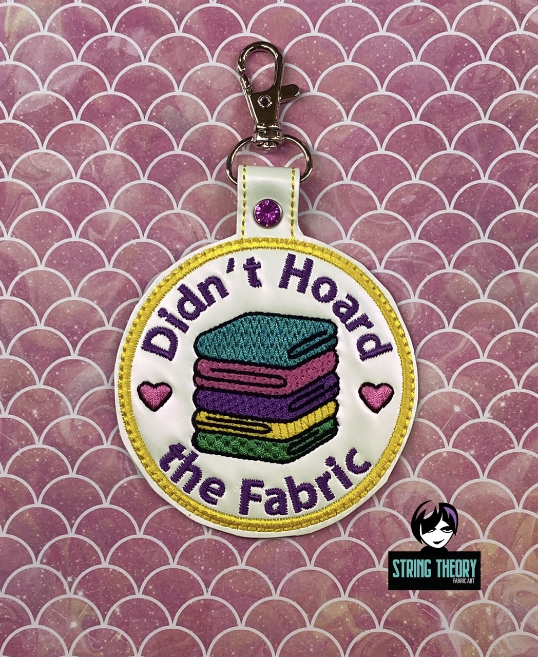 Adult Crafter Didn't Hoard the Fabric ITH fob patch machine embroidery design