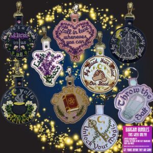 Practical Magic Patch Fob 2 ITH Machine Embroidery Design Bundle